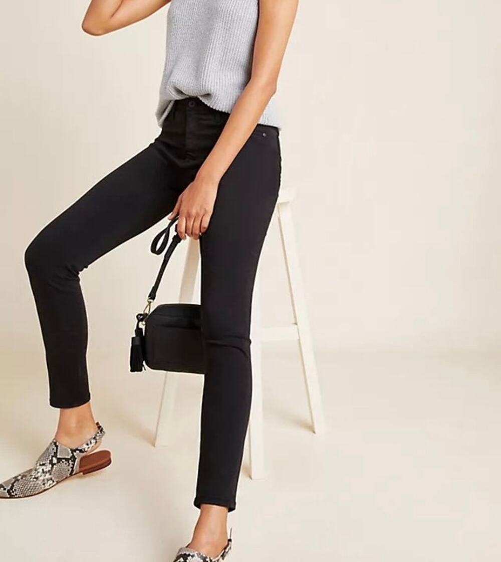 AG The High Rise Abbey Ankle Pants Black 28